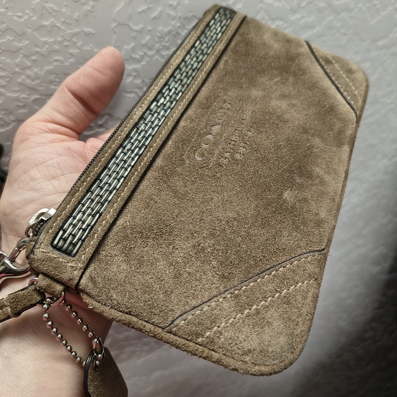 Coach Tan Suede Wristlet